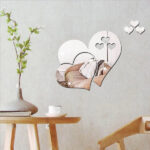 Love Heart Wall Sticker DIY Mirror D Decal Decorations For Home above table x